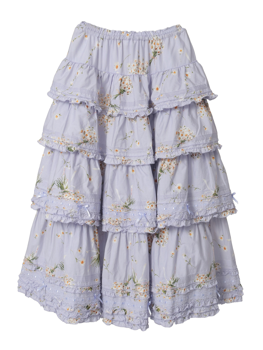 マーガレットブーケプリントスカート 詳細画像 クロ 2