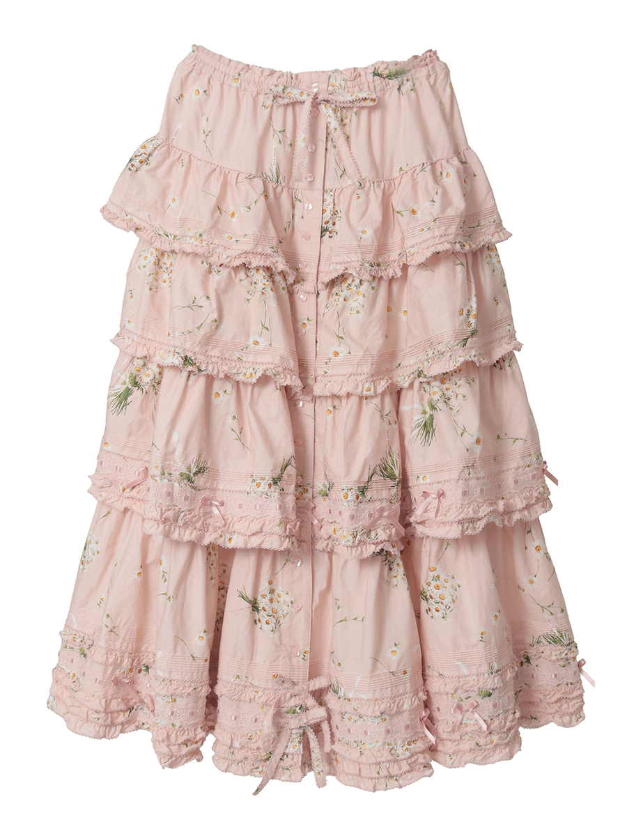 マーガレットブーケプリントスカート 詳細画像 ピンク 1