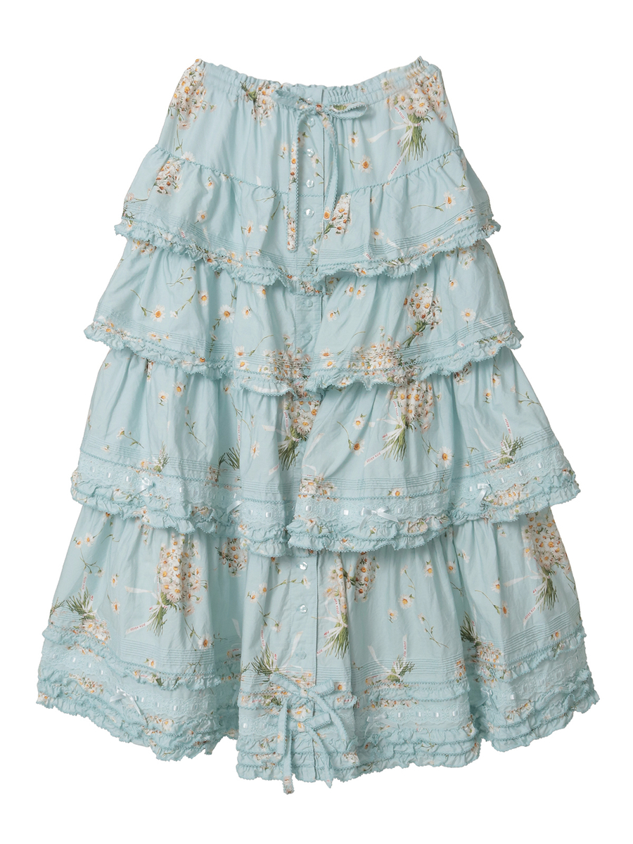 マーガレットブーケプリントスカート 詳細画像 サックス 1