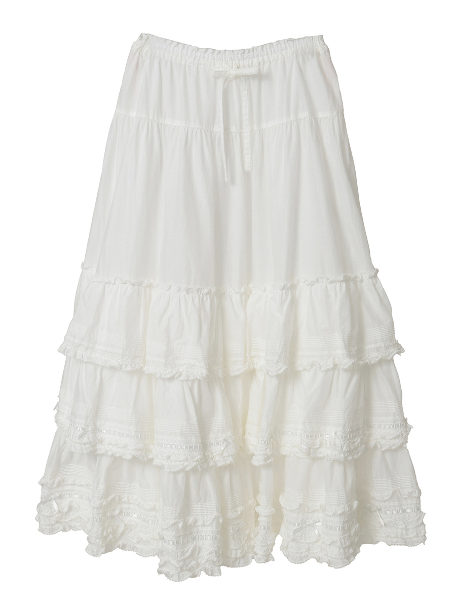 フリル使いローンスカート 詳細画像 シロ 1
