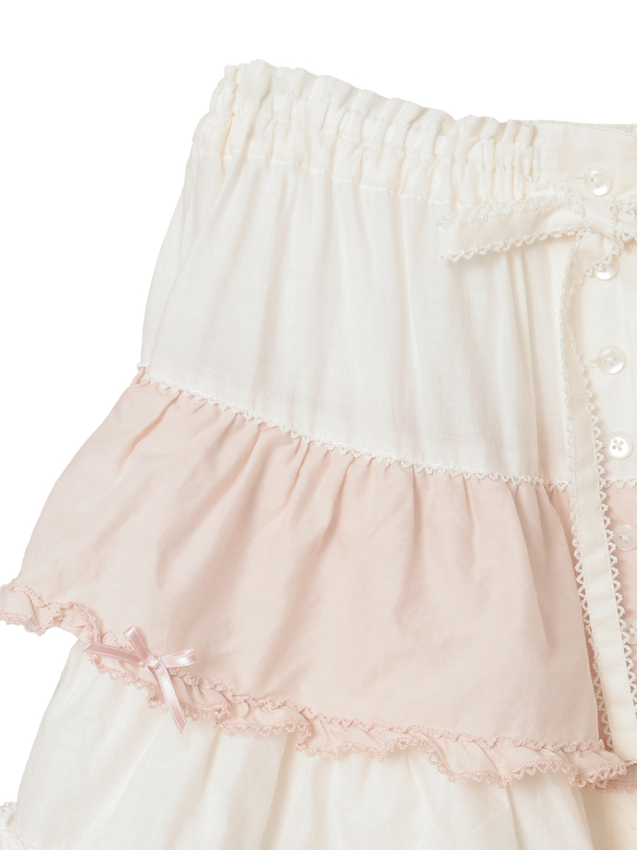 配色フリルスカート 詳細画像 キナリミックス系 3