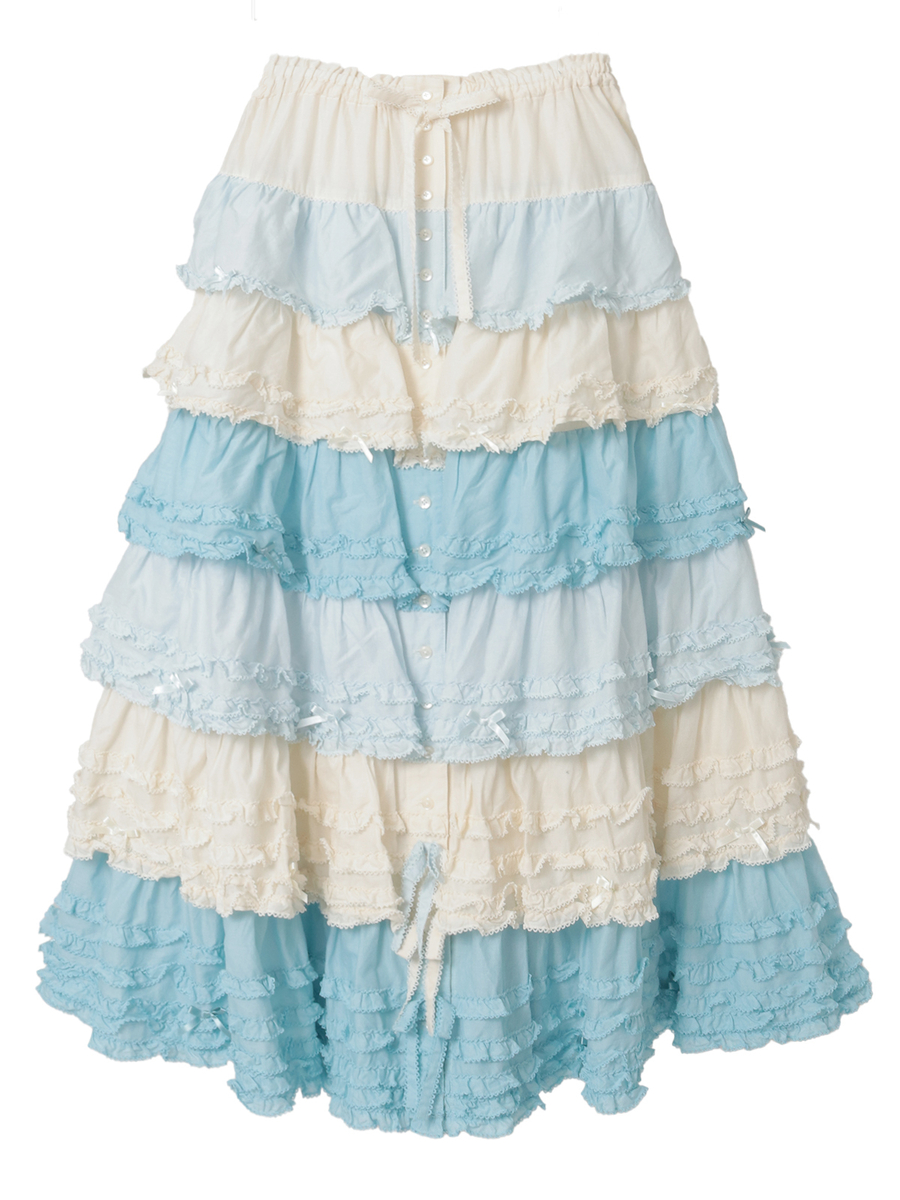 配色フリルスカート 詳細画像 ソライロ系 1