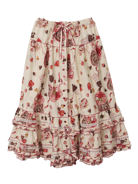 スウィートメモリーズプリントミディスカート