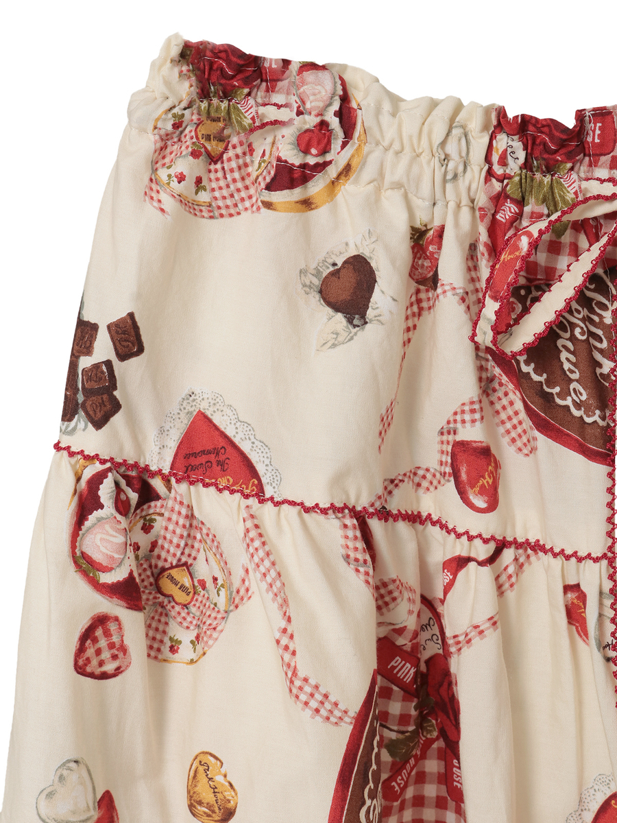 スウィートメモリーズプリントミディスカート 詳細画像 ベリーレッド 5