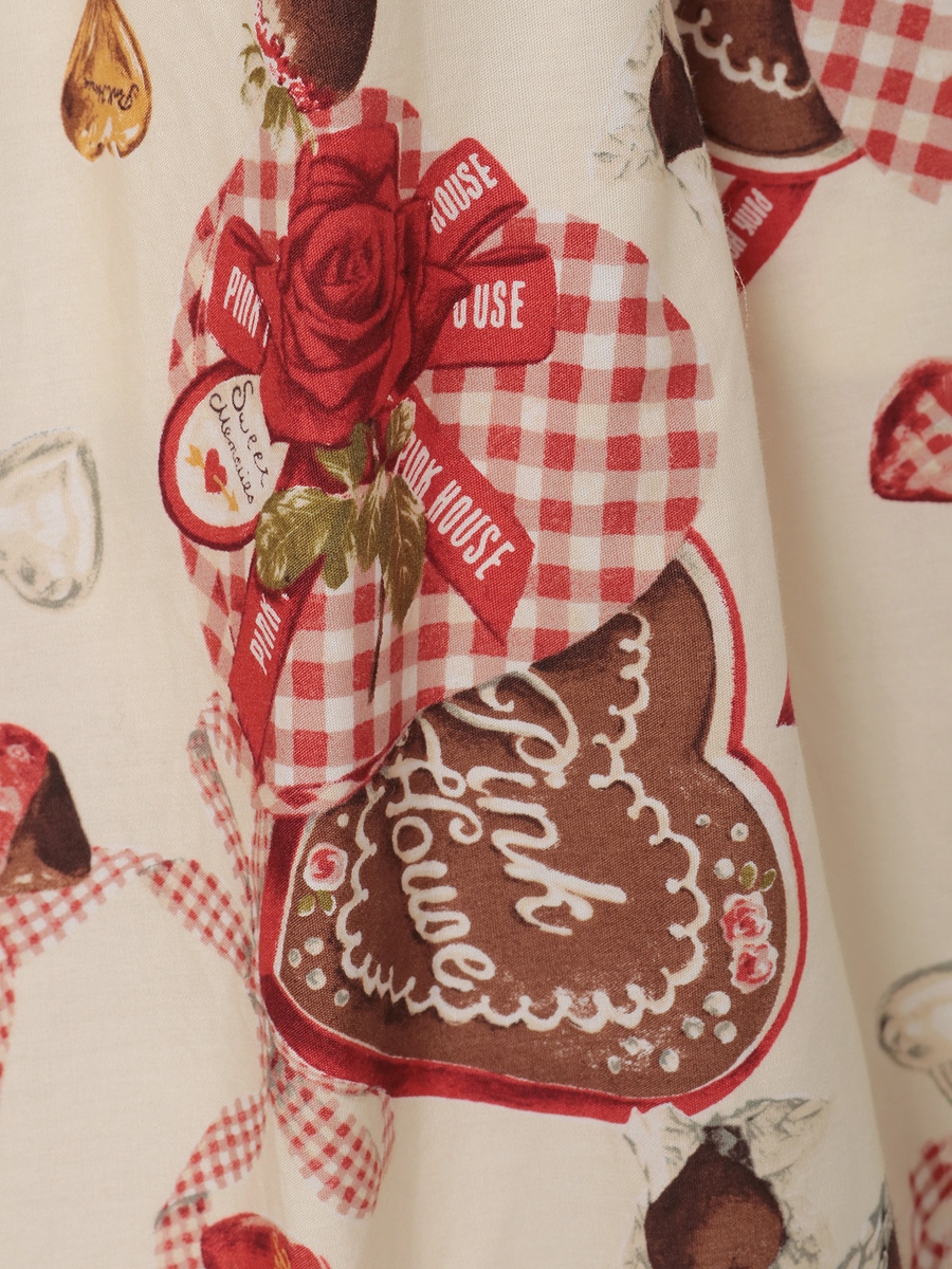 スウィートメモリーズプリントミディスカート 詳細画像 ベリーレッド 6