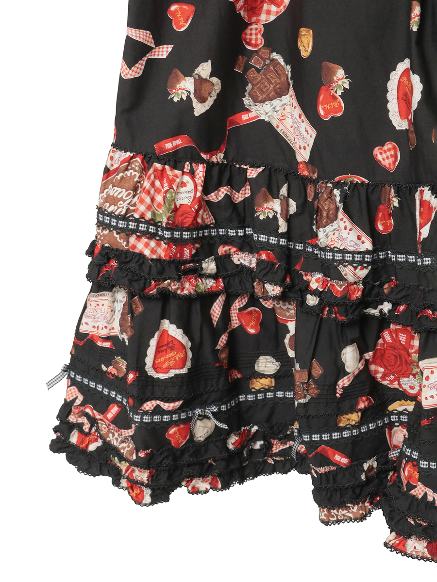 スウィートメモリーズプリントミディスカート 詳細画像 ベリーレッド 7