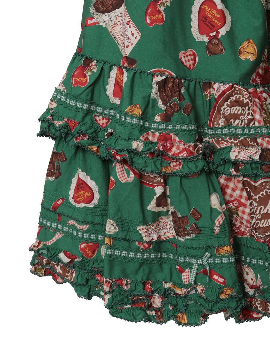 スウィートメモリーズプリントミディスカート 詳細画像 ベリーレッド 9