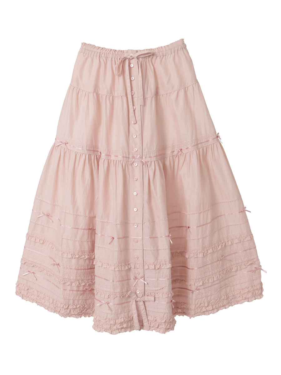 ローンティアードミディスカート 詳細画像 チョコレート 1