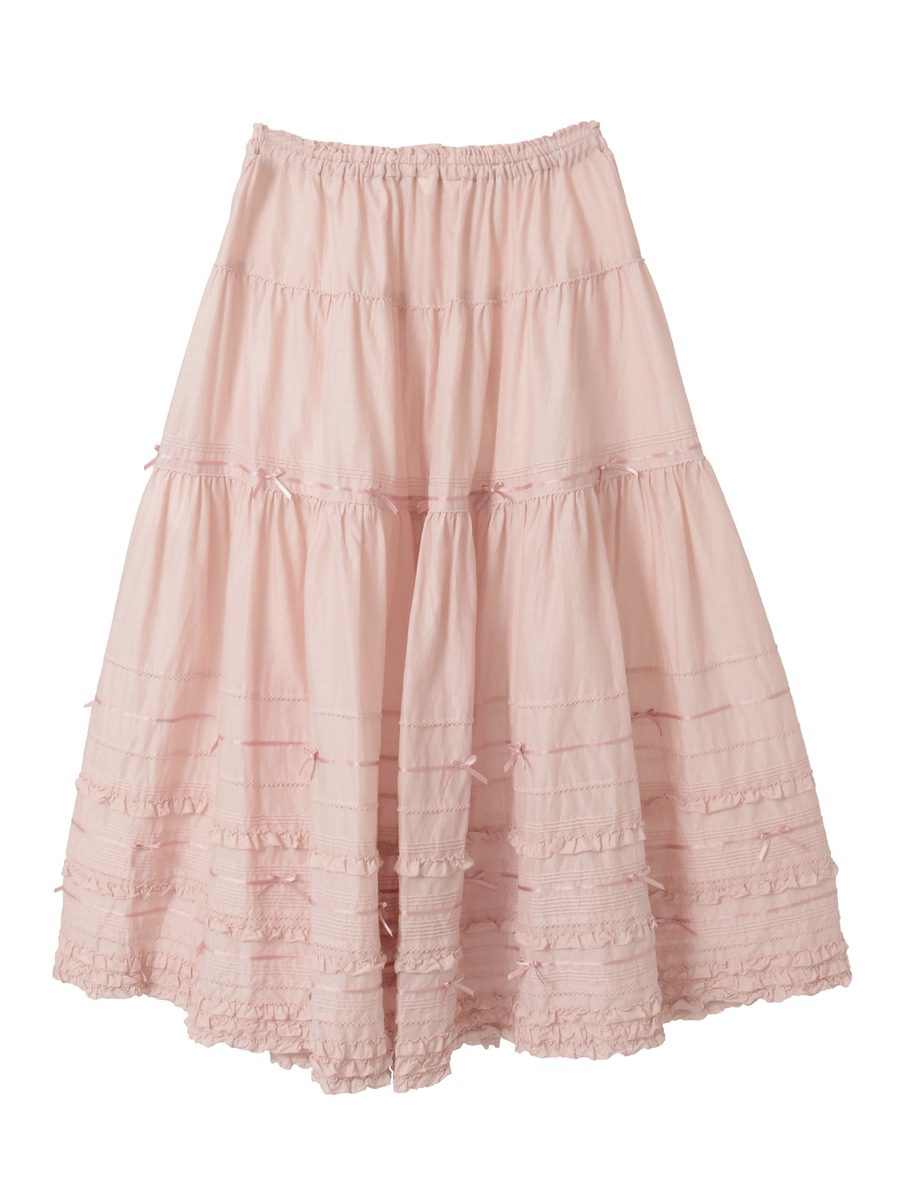 ローンティアードミディスカート 詳細画像 チョコレート 2