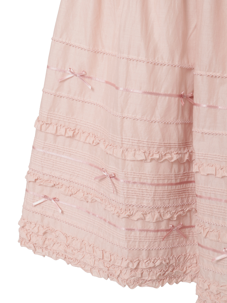 ローンティアードミディスカート 詳細画像 チョコレート 4