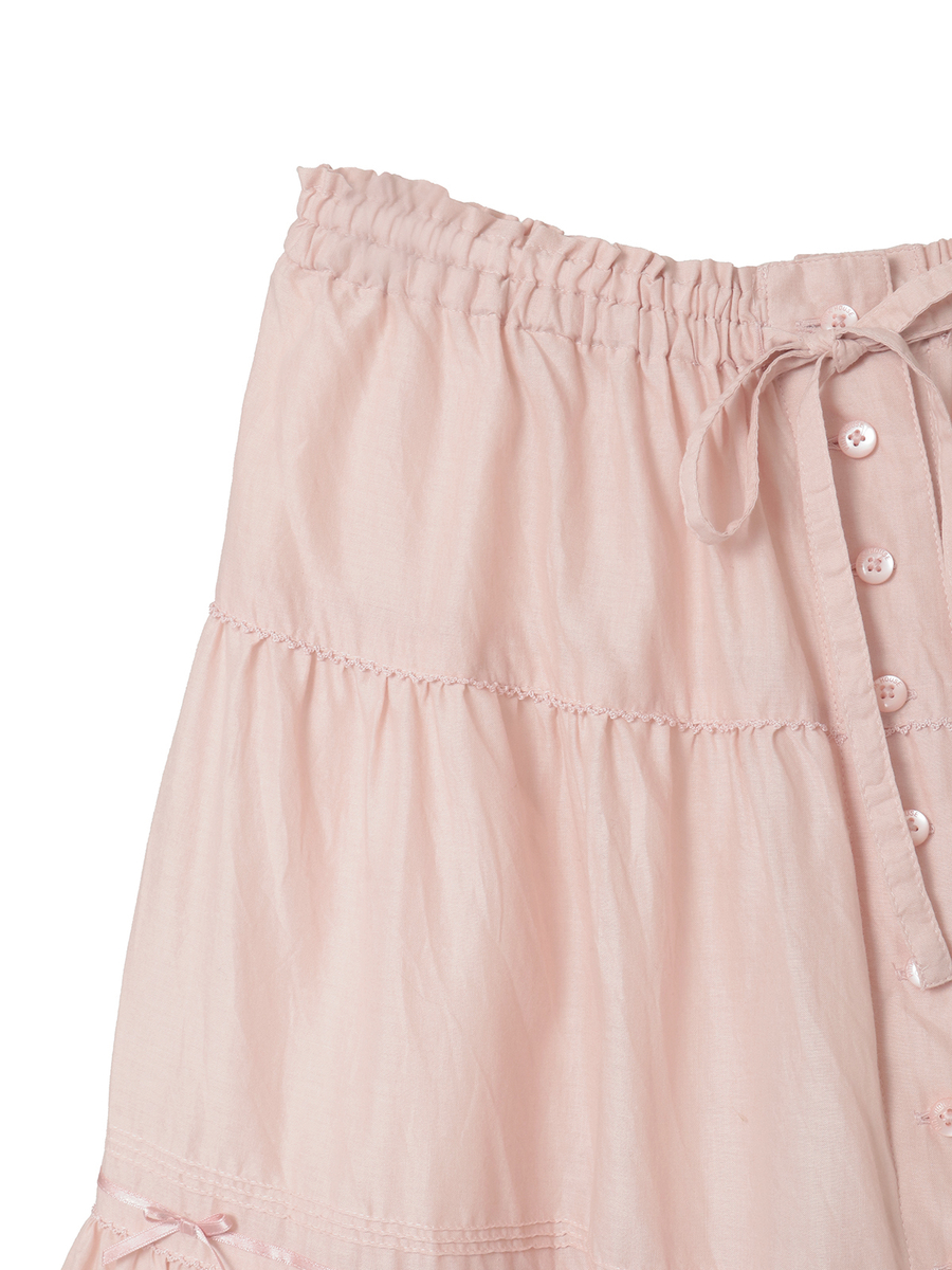 ローンティアードミディスカート 詳細画像 チョコレート 5