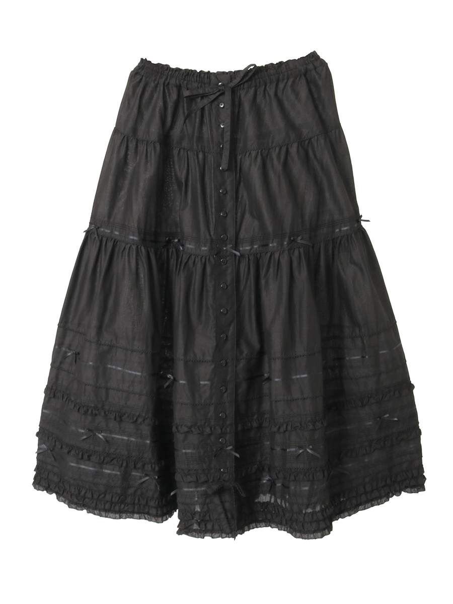 ローンティアードミディスカート 詳細画像 クロ 1