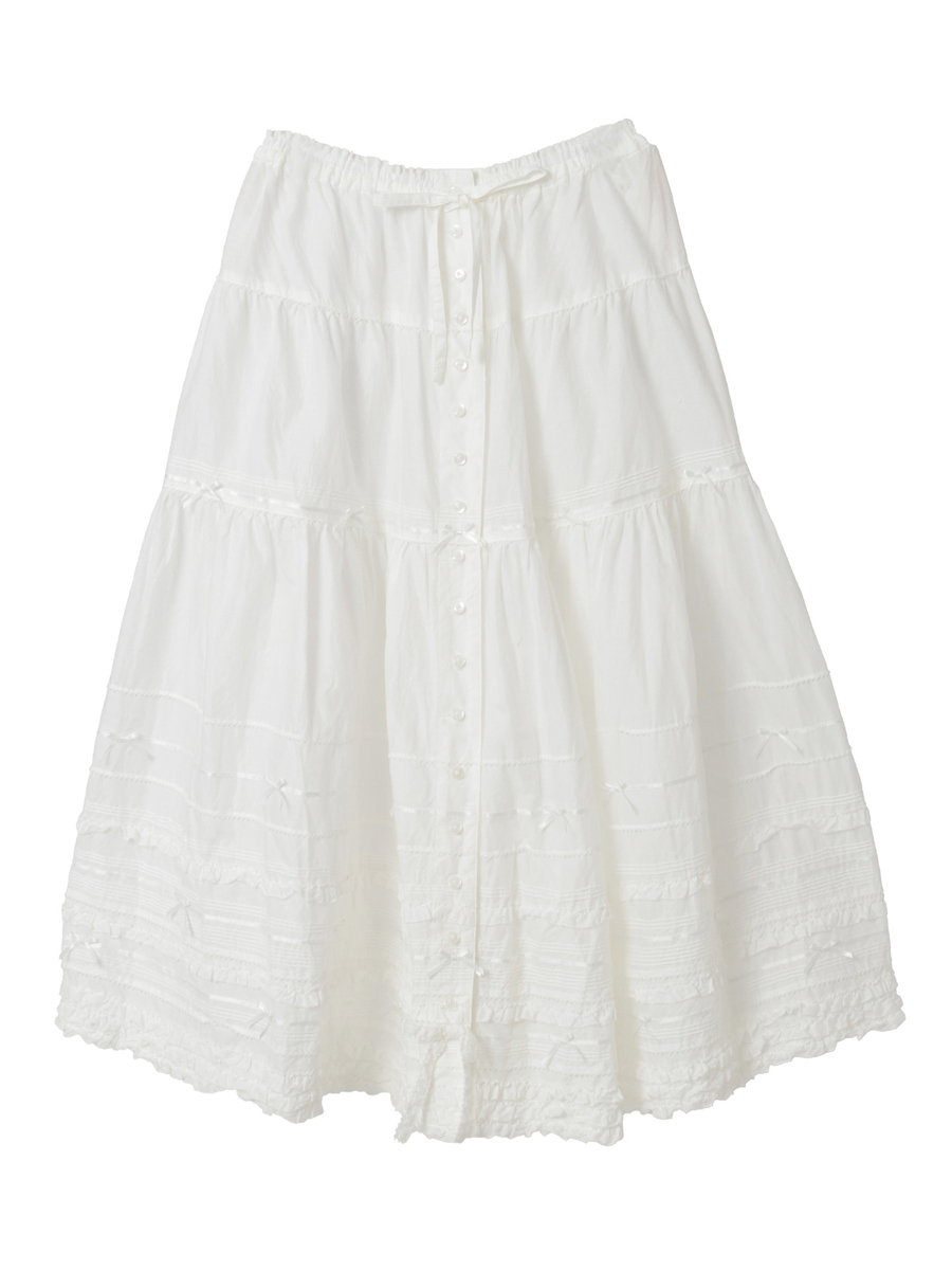 ローンティアードミディスカート 詳細画像 シロ 1