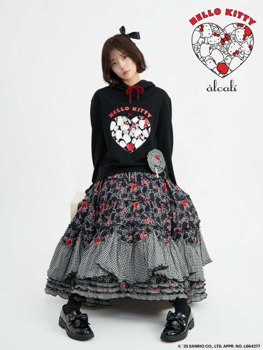 【alcali x HELLO KITTY】コラボレーションスカート 詳細画像 ブラック 2