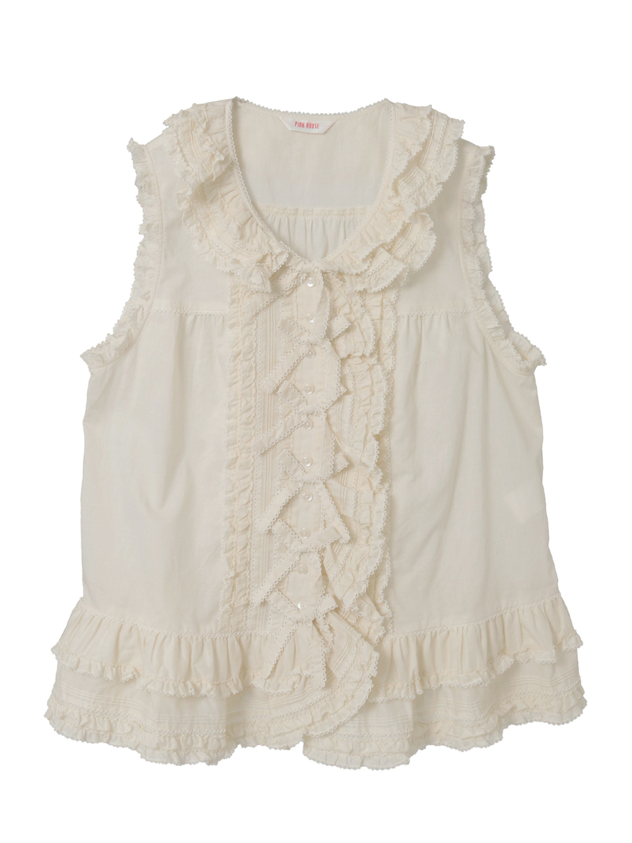 リボンモチーフいっぱいローンベスト 詳細画像 ベリーレッド 1