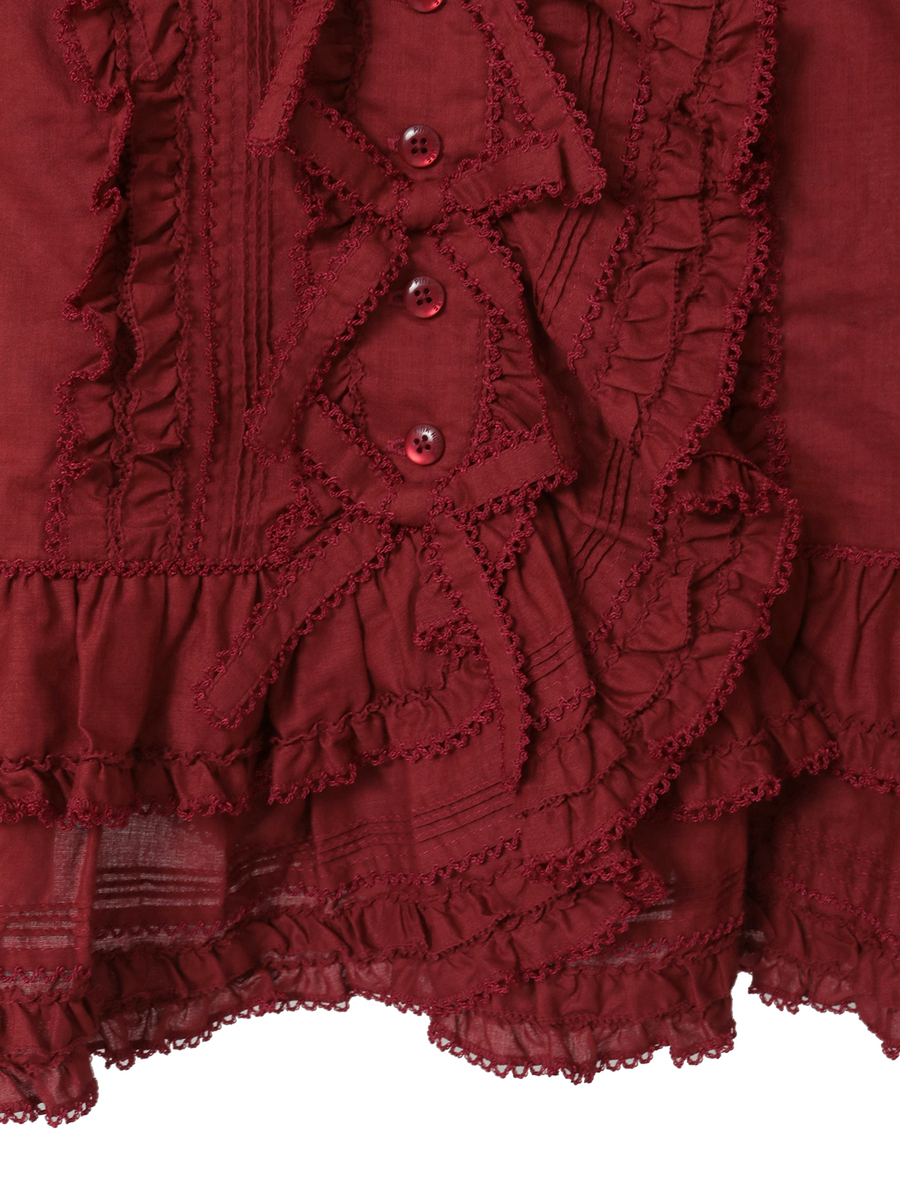 リボンモチーフいっぱいローンベスト 詳細画像 ベリーレッド 10