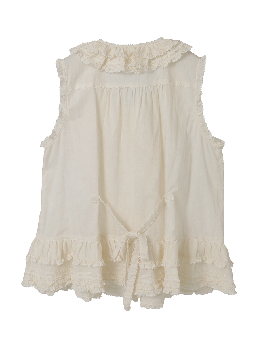 リボンモチーフいっぱいローンベスト 詳細画像 ベリーレッド 2