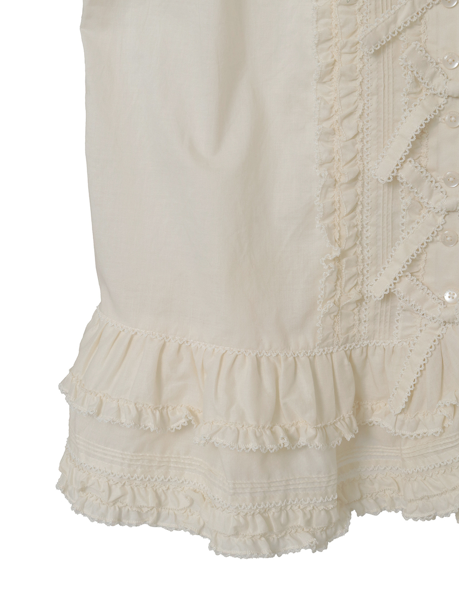 リボンモチーフいっぱいローンベスト 詳細画像 ベリーレッド 5