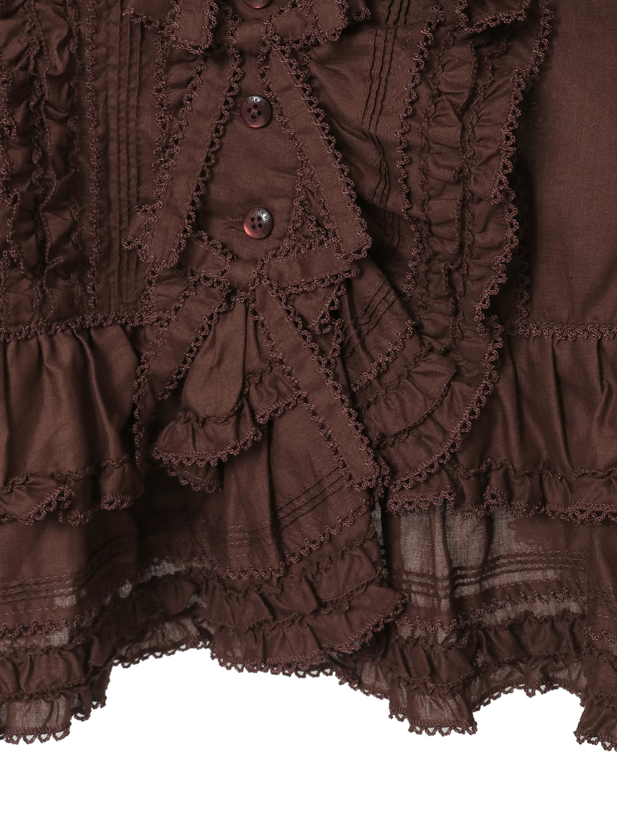 リボンモチーフいっぱいローンベスト 詳細画像 ベリーレッド 8