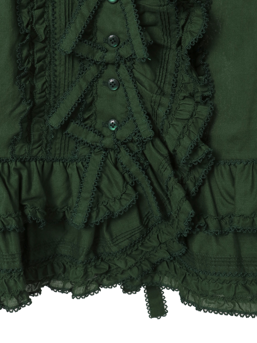 リボンモチーフいっぱいローンベスト 詳細画像 ベリーレッド 9