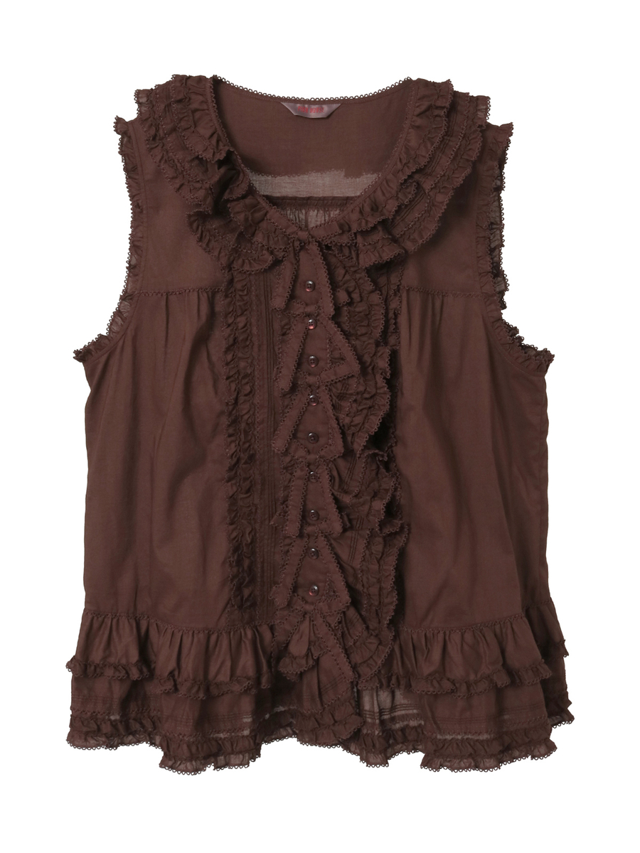 リボンモチーフいっぱいローンベスト 詳細画像 チョコレート 1