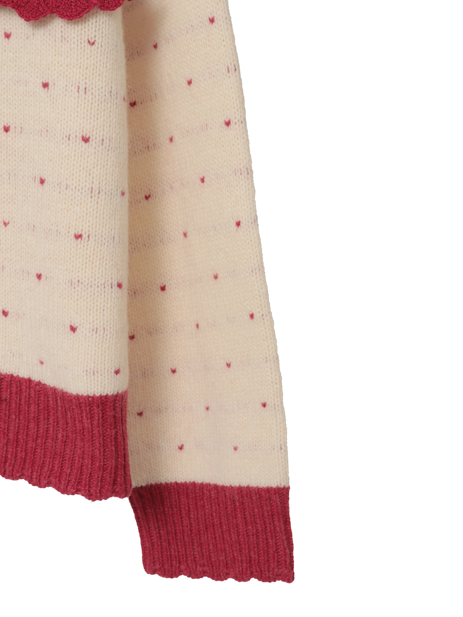 ハートモチーフ使いヨークニットカーディガン 詳細画像 ダークグレー 4