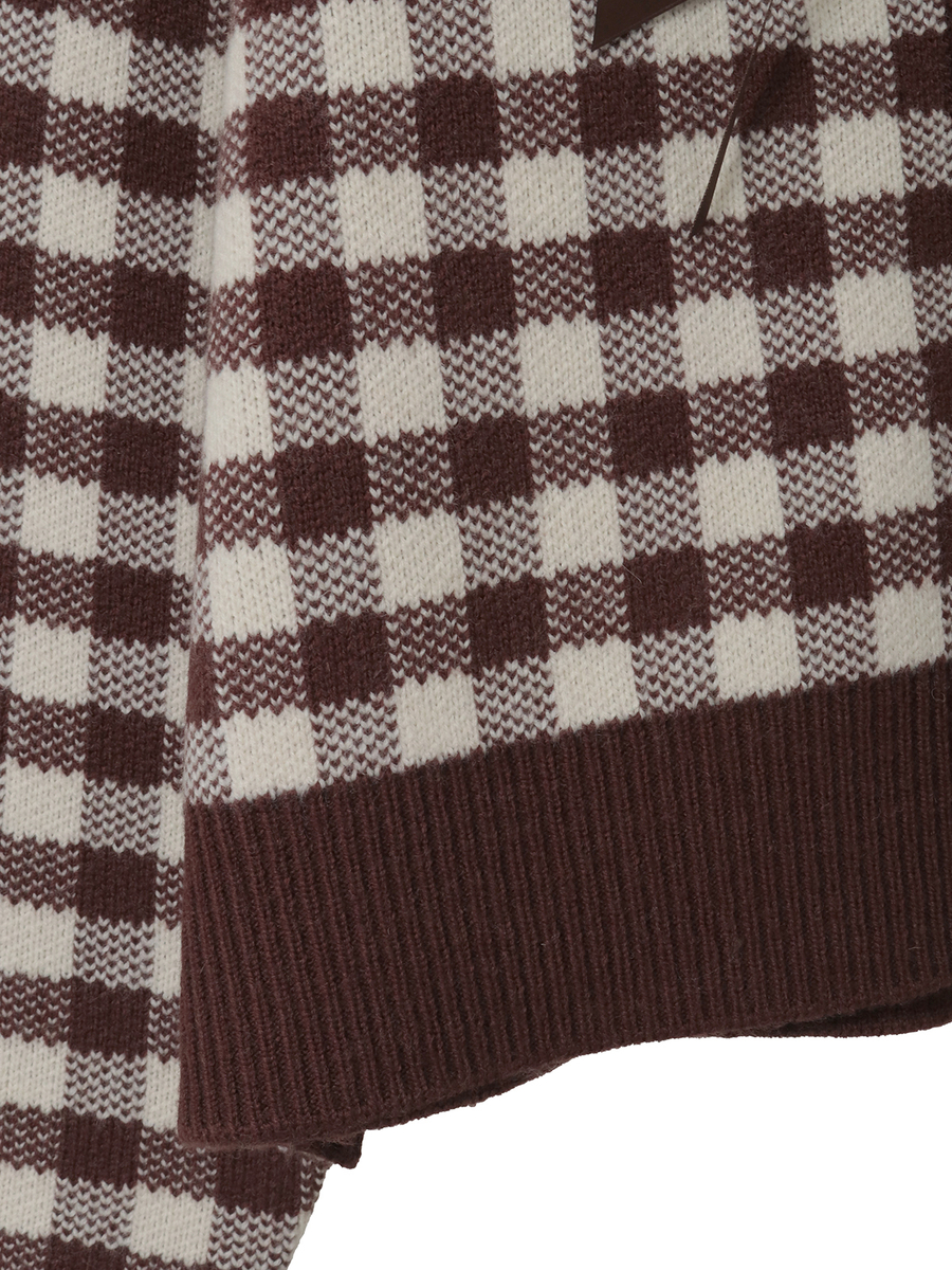 ギンガムチェックニットカーディガン 詳細画像 グリーン 5