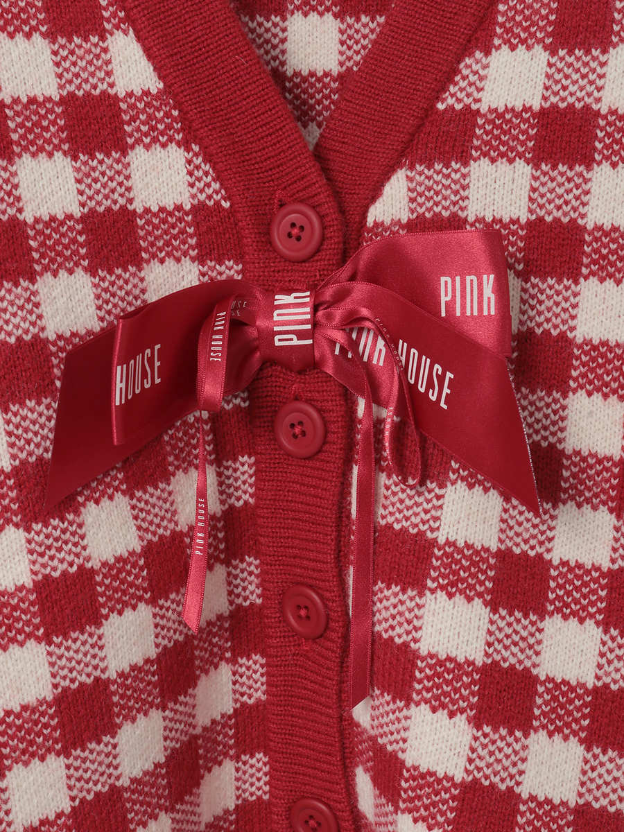 ギンガムチェックニットカーディガン 詳細画像 グリーン 9