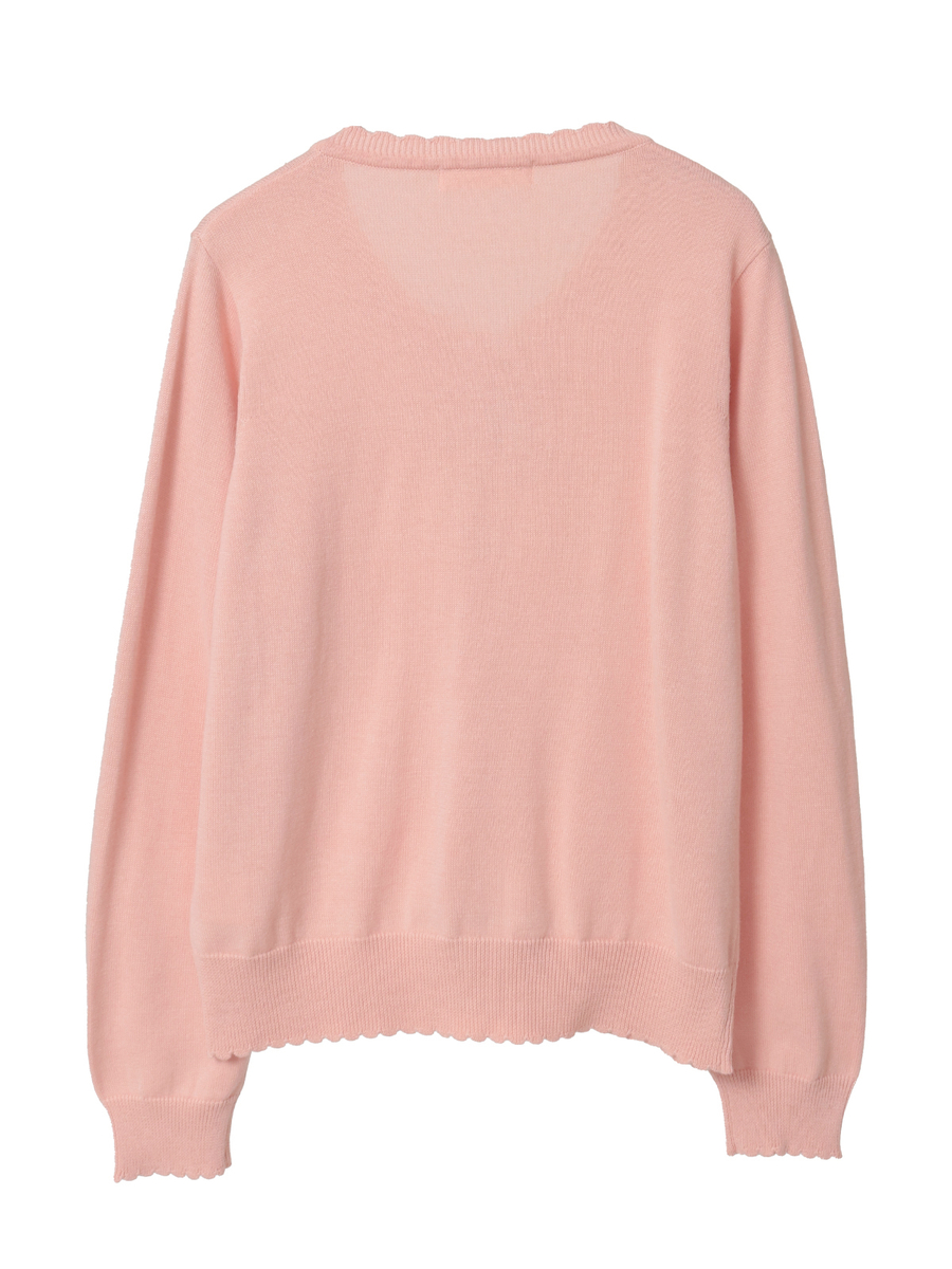 リボンモチーフ使いニットカーディガン 詳細画像 チョコレート 2