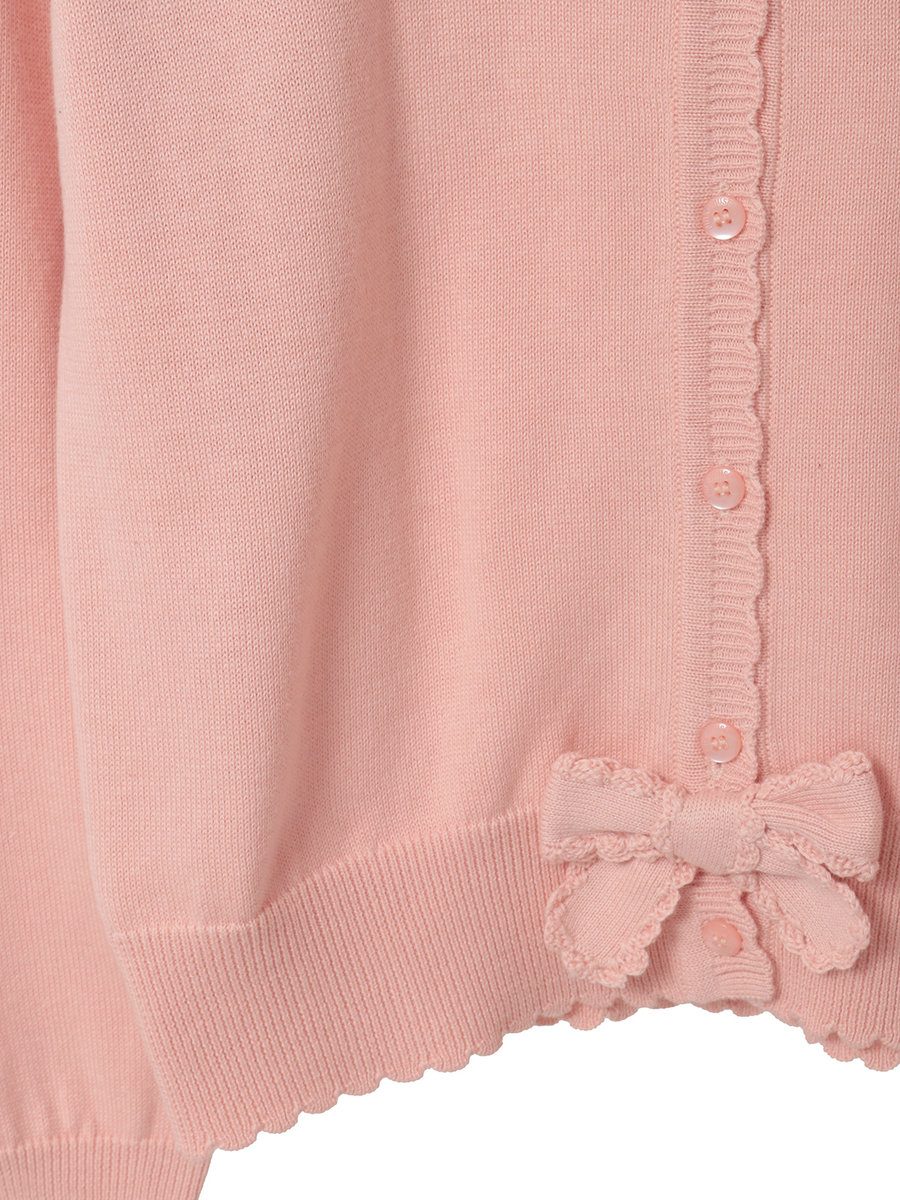 リボンモチーフ使いニットカーディガン 詳細画像 チョコレート 5