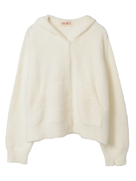 うさぎの耳フード付きニットパーカー