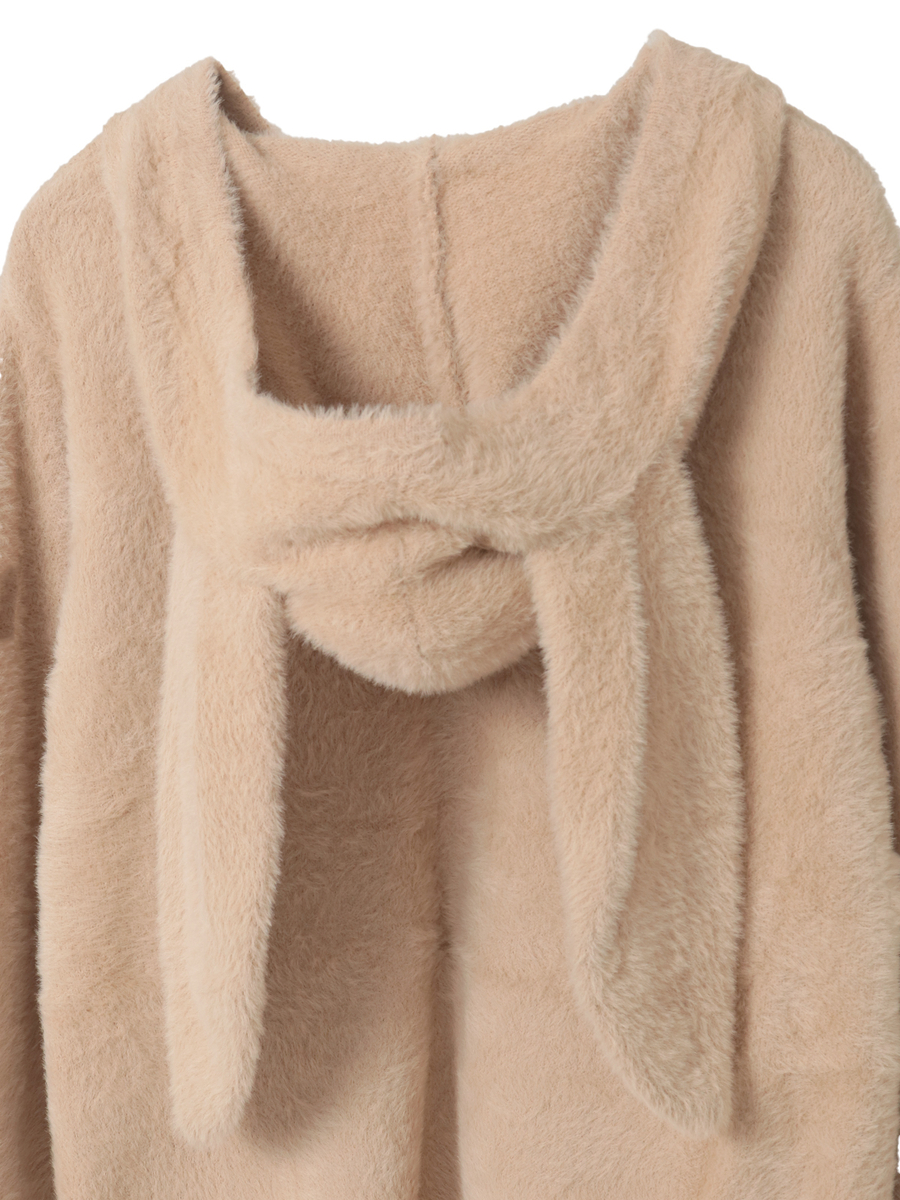 ピンクハウス　ウサギコサージュ　ニットパーカー　カーディガン　ワッペン　フード ピンクハウス ウサギコサージュ ニットパーカー カーディガン ワッペン