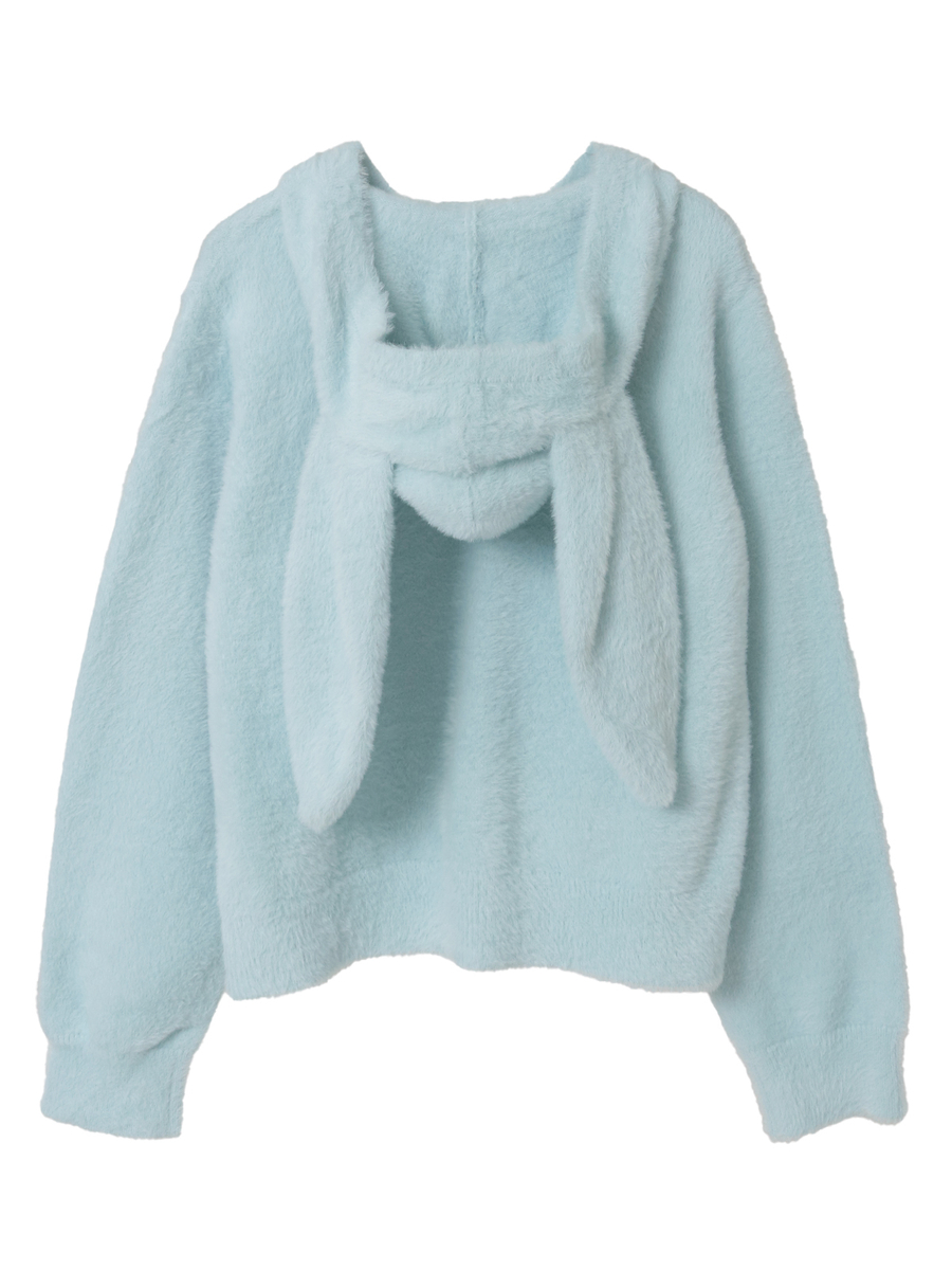 うさぎの耳フード付きニットパーカー 詳細画像 キナリ 2