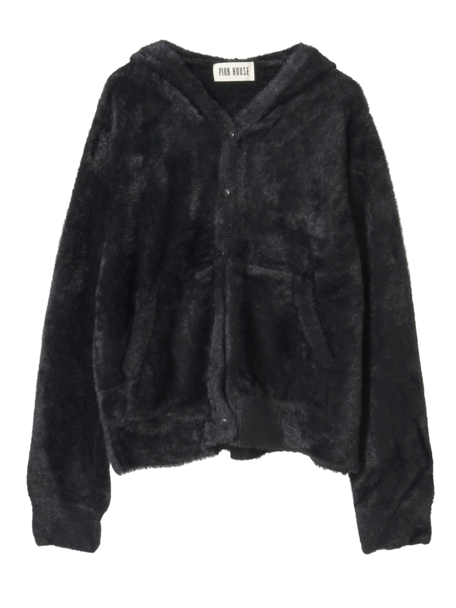 うさぎの耳フード付きニットパーカー 詳細画像 クロ 1