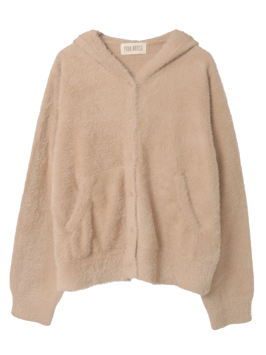 うさぎの耳フード付きニットパーカー 詳細画像 ベージュ 1