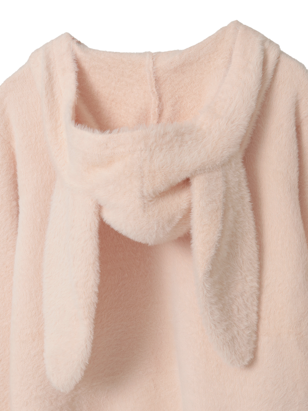 ピンクハウス　ウサギコサージュ　ニットパーカー　カーディガン　ワッペン　フード うさぎの耳フード付きニットパーカー｜ピンクハウスオフィシャル