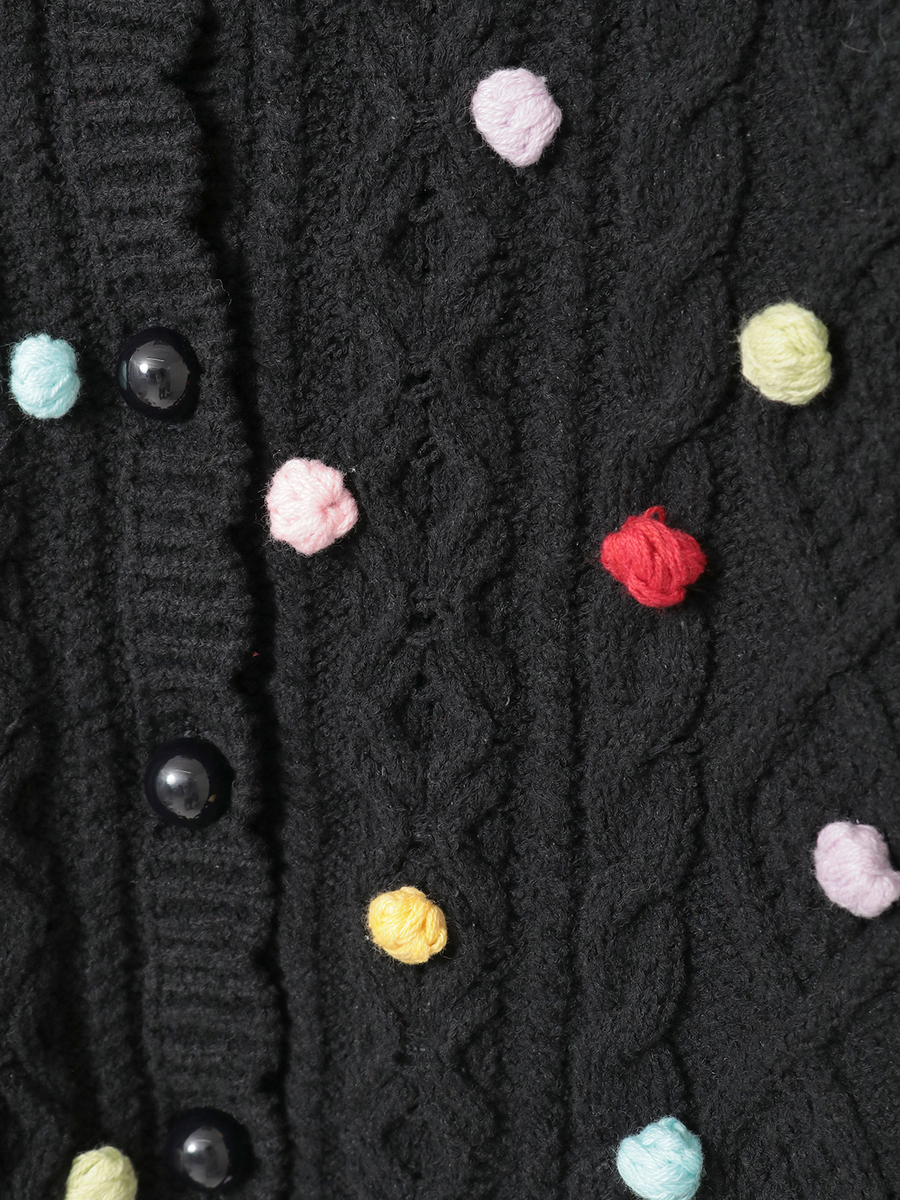 カラフルポップル付きニットカーディガン 詳細画像 ソライロ 9