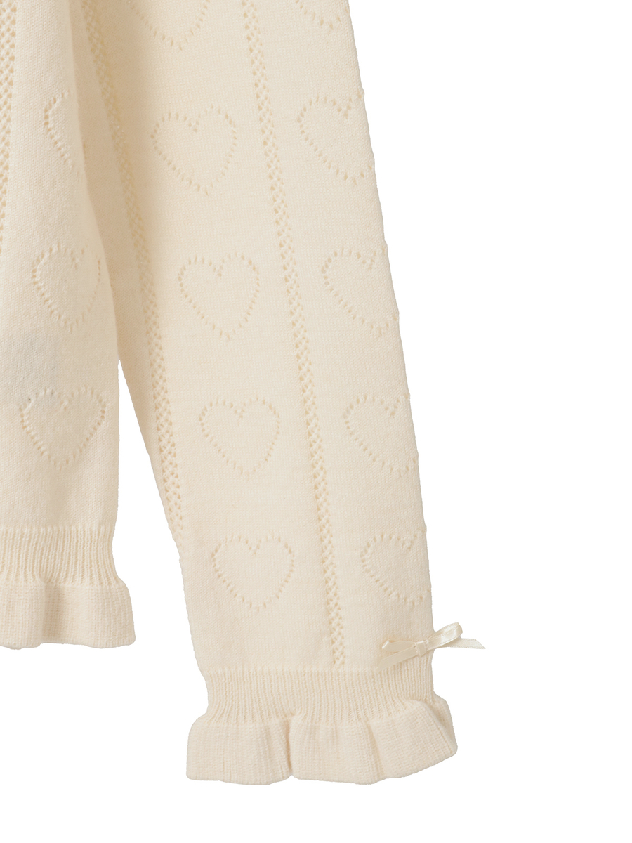 ハート透かし柄タートルニット 詳細画像 アイボリー 10