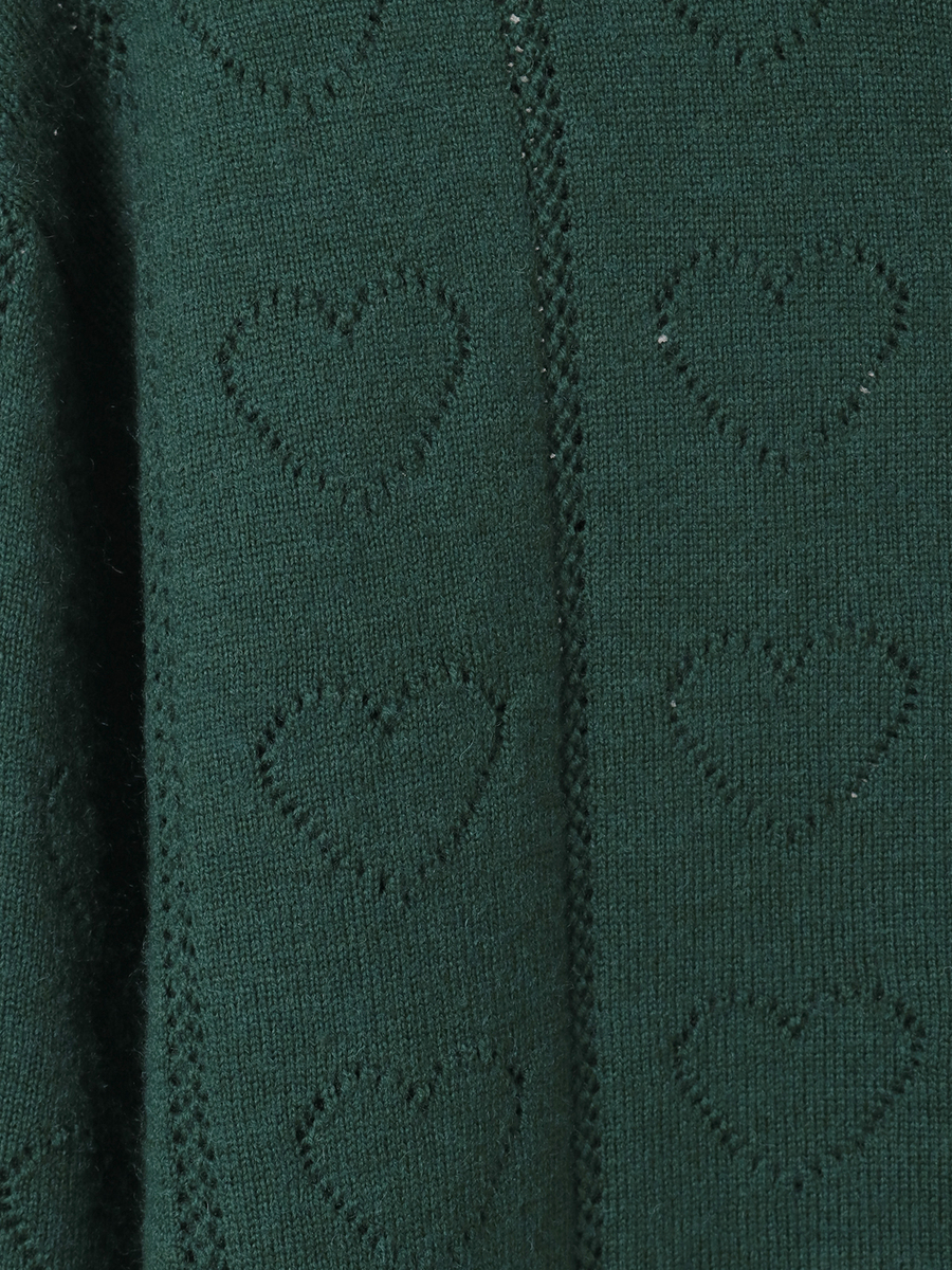 ハート透かし柄タートルニット 詳細画像 アイボリー 11