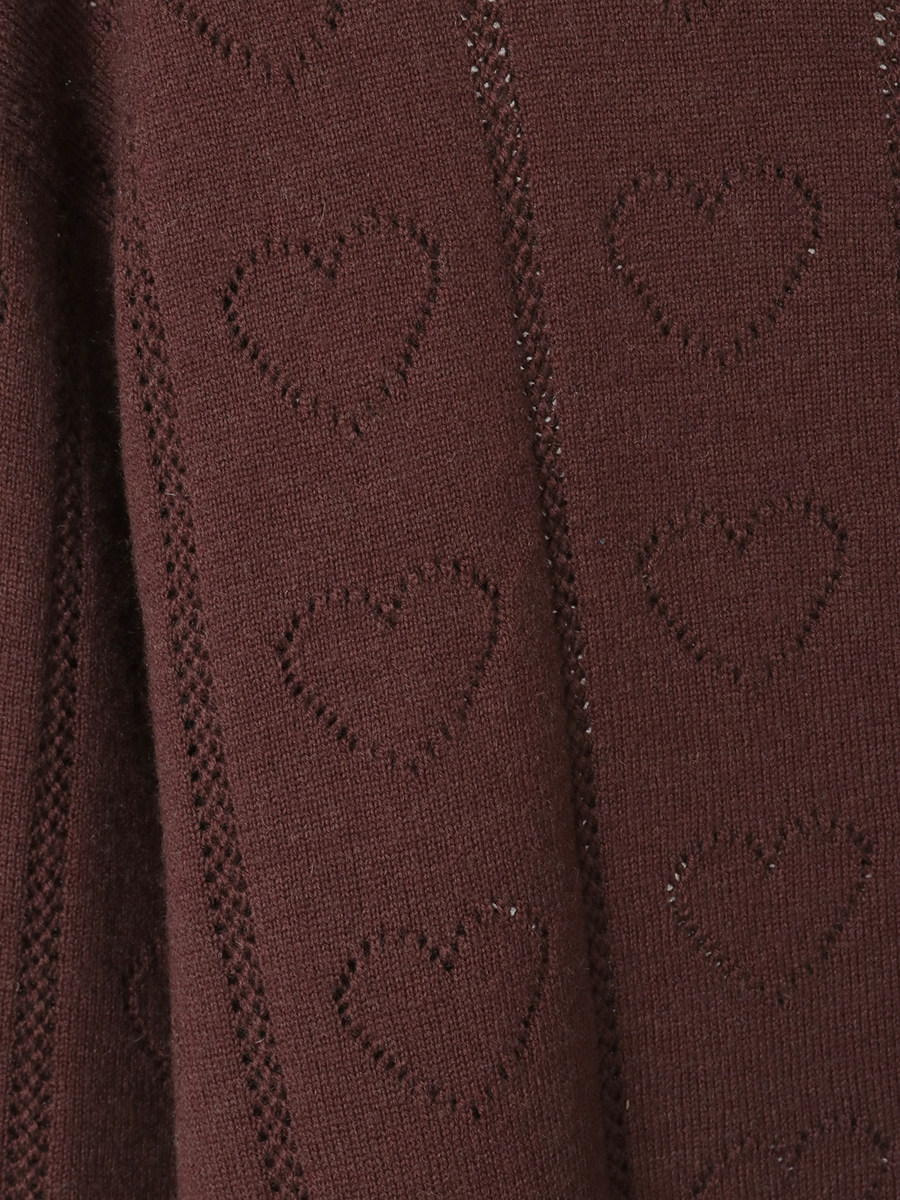 ハート透かし柄タートルニット 詳細画像 アイボリー 13