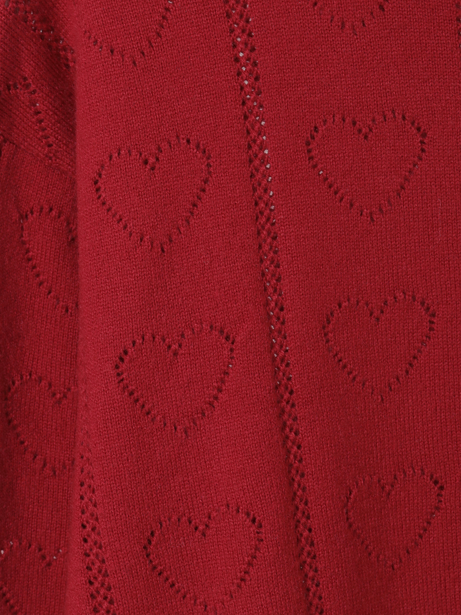 ハート透かし柄タートルニット 詳細画像 アイボリー 6