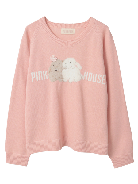 pinkhouseのぬいぐるみ付き 長袖ニットセーター ユニセックス】オーバーサイズぬいぐるみニット（ニット/セーター