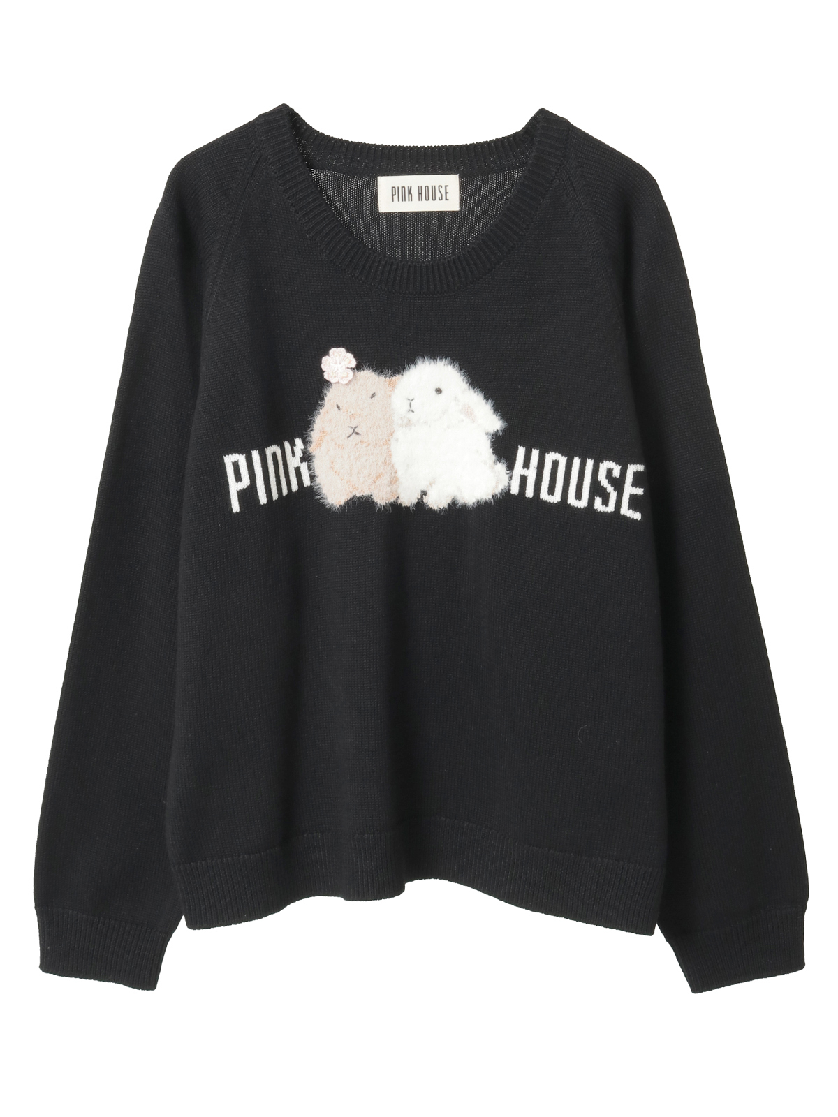 【試着のみ】ピンクハウス くすみピンク ネコちゃん編みニット/2022年 秋 幸見うさぎモチーフニット｜ピンクハウスオフィシャルオンラインストア