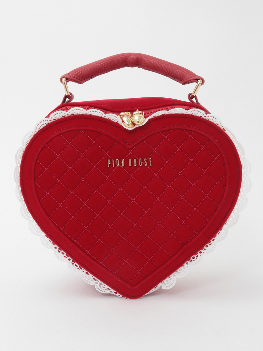 ハート型ベロアバッグ 詳細画像 クロ 1