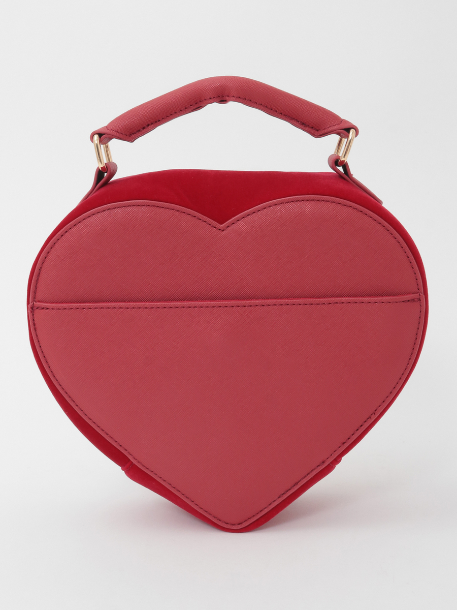 ハート型ベロアバッグ 詳細画像 クロ 3
