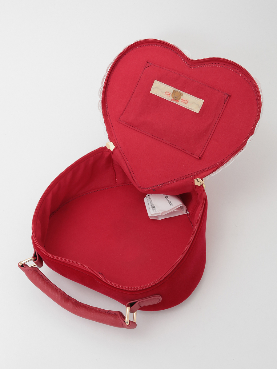 ハート型ベロアバッグ 詳細画像 クロ 8