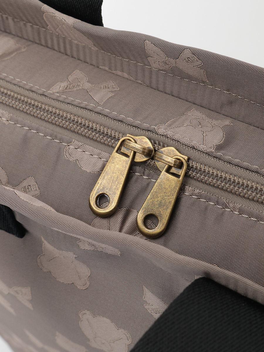 顔くま＆リボン柄ポリエステルジャガードバッグ 詳細画像 クロ 7