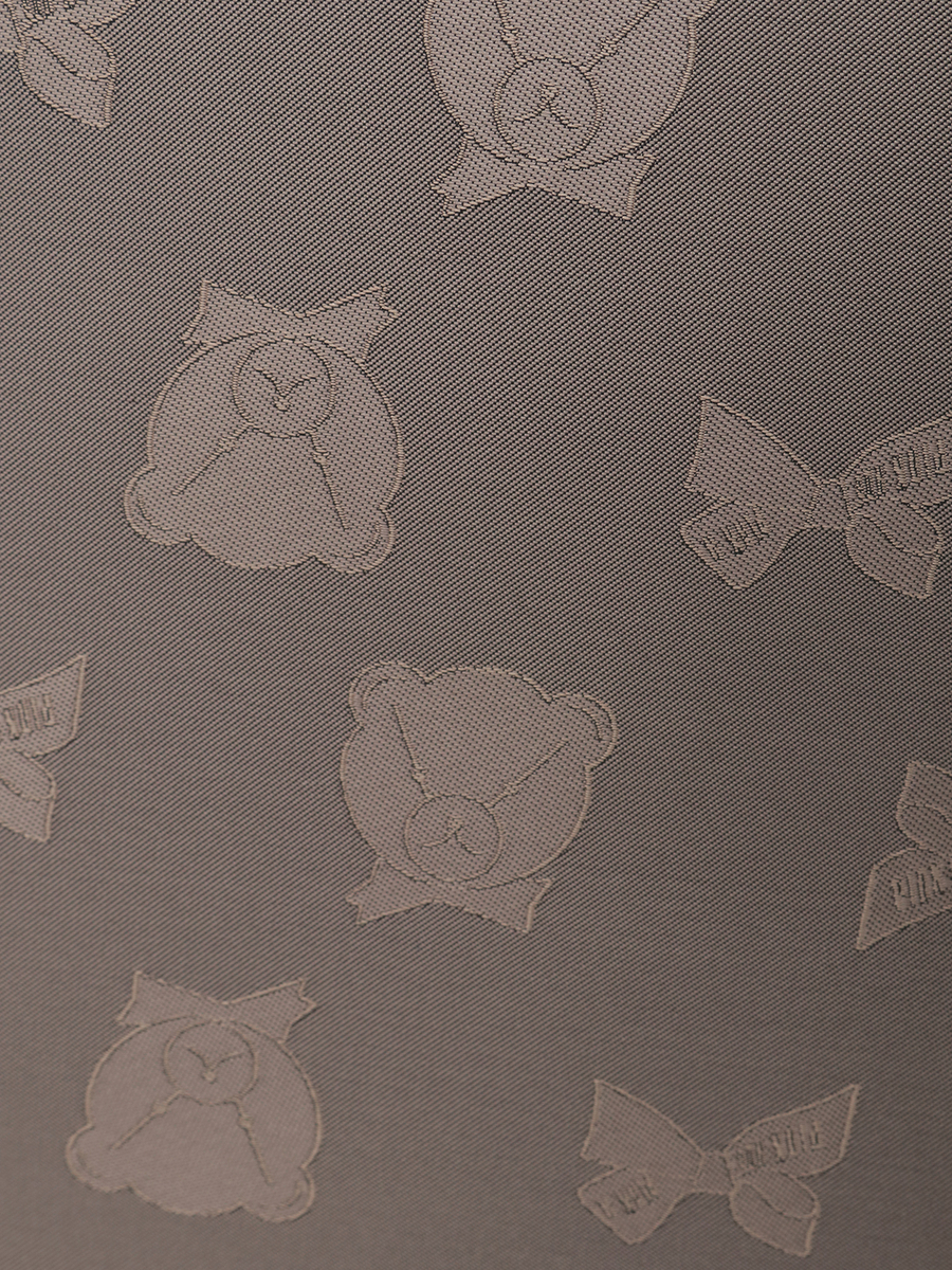 顔くま＆リボン柄ポリエステルジャガードバッグ 詳細画像 クロ 8