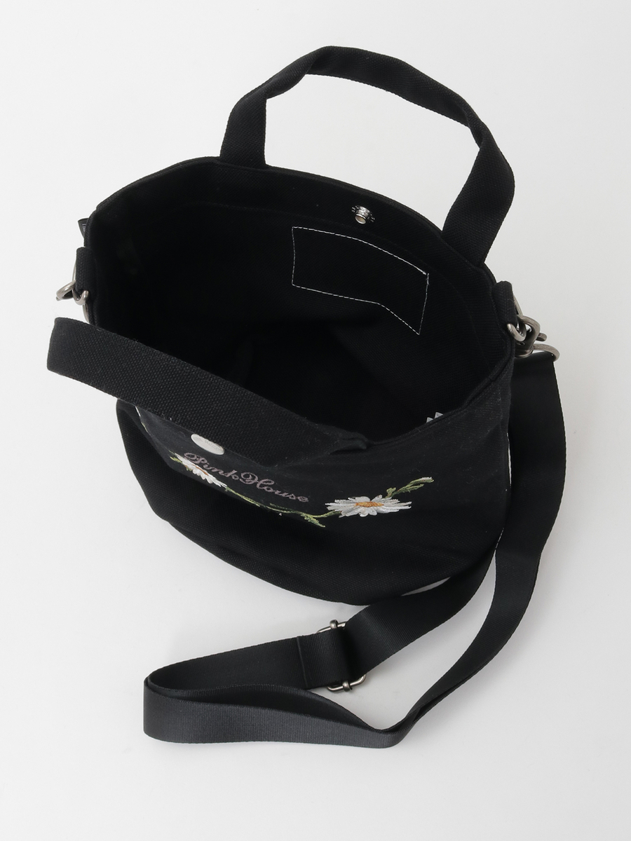 マーガレットブーケ刺繍ミニトートポシェット 詳細画像 ピンク 10