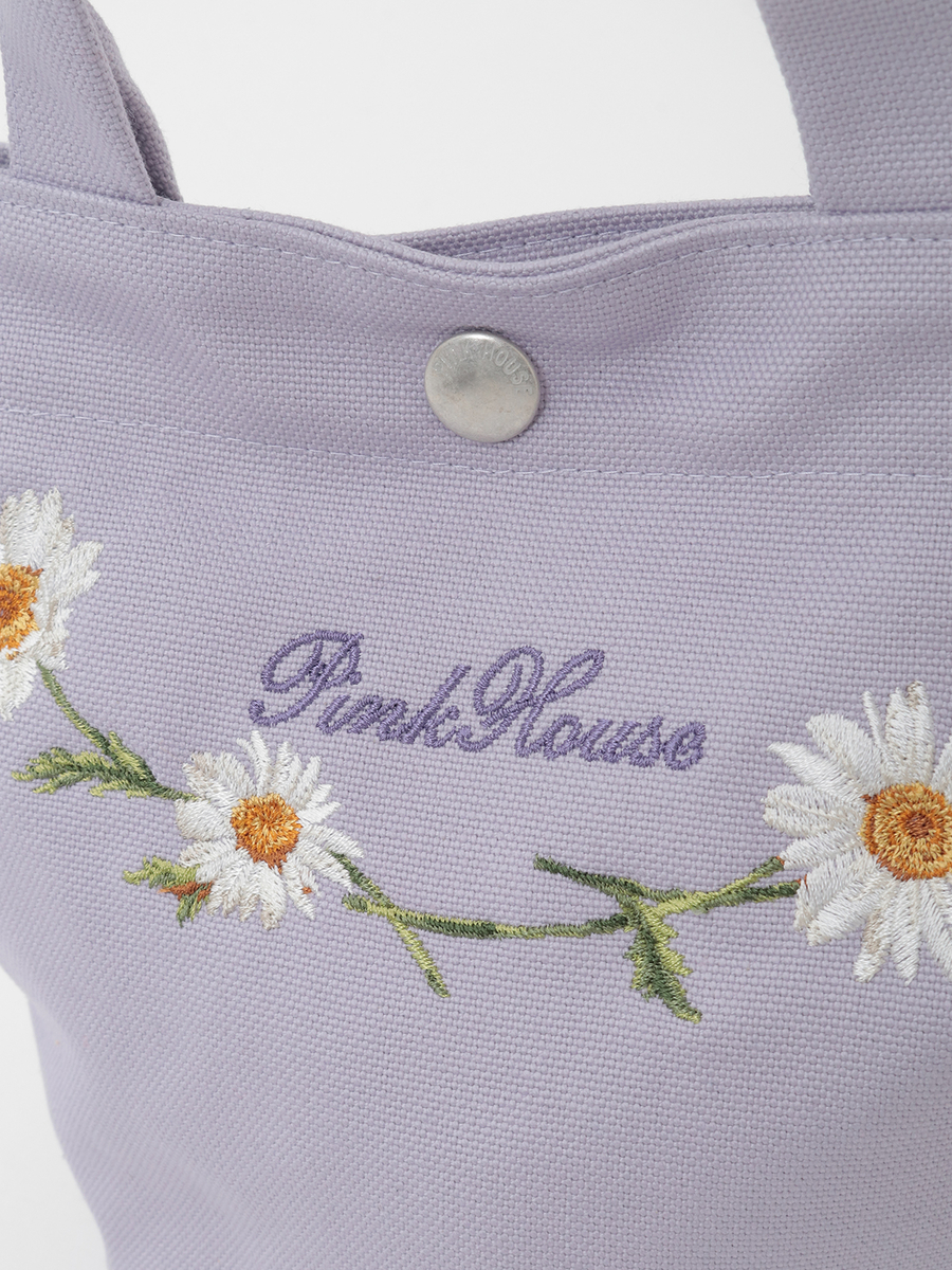 マーガレットブーケ刺繍ミニトートポシェット 詳細画像 ピンク 13